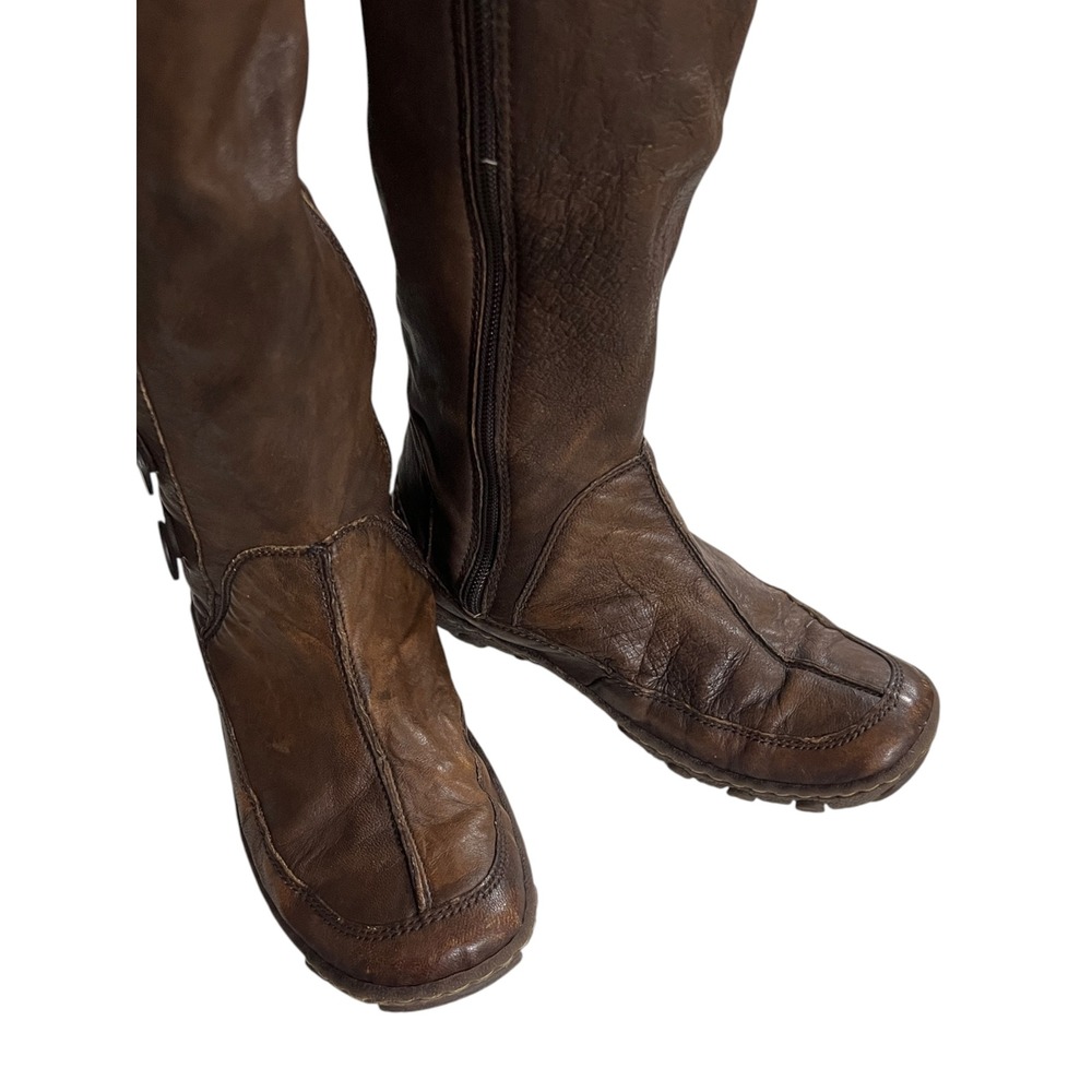 Born Brown Leather Tall Button Riding Boots Women's Size 7 - Picture 6 of 8